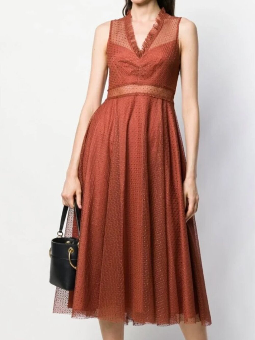 Sandro Paris Cassy Ruffle-Trimmed Tulle Midi Dress